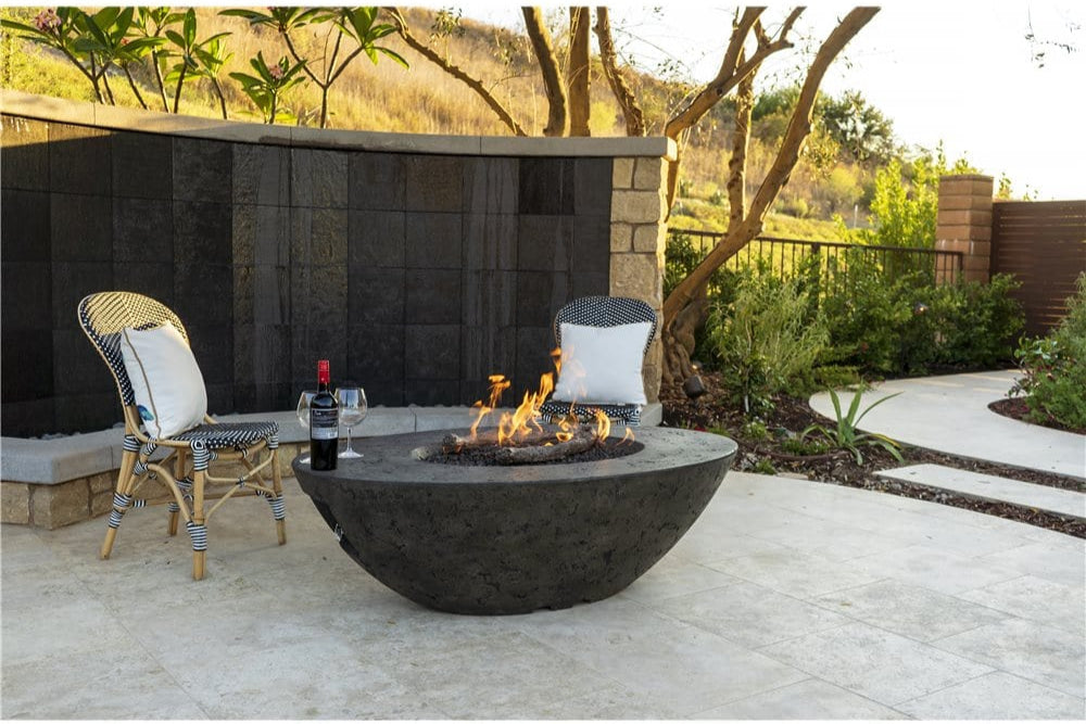 American Fyre Designs Fire Pit Tables American Fyre Designs - Calais Oval White Aspen Fire Pit Table - Natural Gas 60"