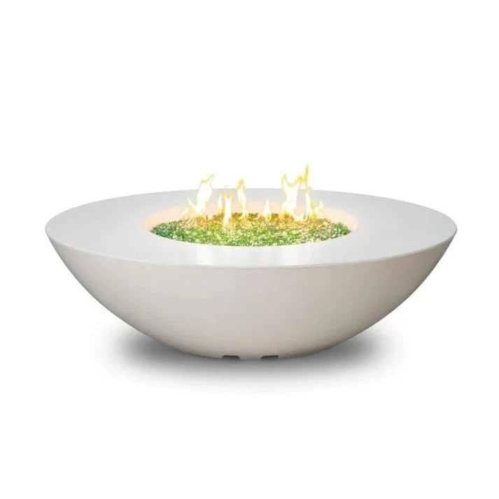 American Fyre Designs Fire Pit Tables American Fyre Designs - Calais Oval White Aspen Fire Pit Table - Natural Gas 60"