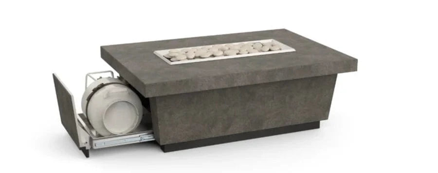 American Fyre Designs Fire Pit Tables American Fyre Designs - Contempo Smoke with Tank Drawer - Liquid Propane - 52"
