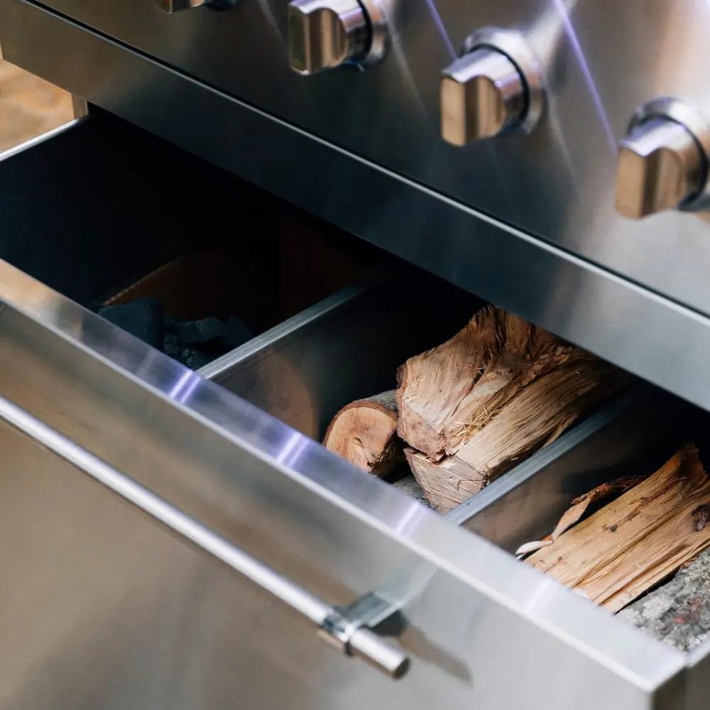 American Made Grills Natural Gas Grill American Made Grills Encore 36-Inch Freestanding Hybrid Outdoor Grill - Natural Gas