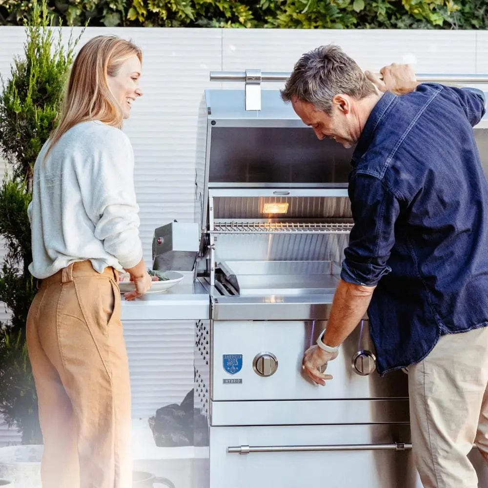 American Made Grills Natural Gas Grill American Made Grills Encore 36-Inch Freestanding Hybrid Outdoor Grill - Natural Gas