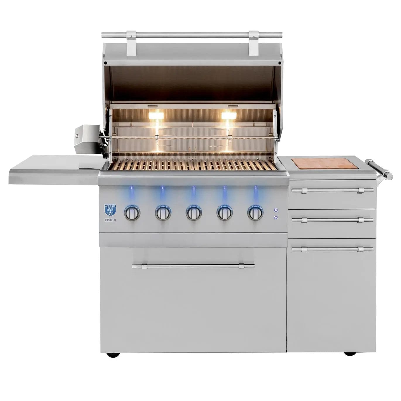 American Made Grills Natural Gas Grill American Made Grills Encore 36-Inch Freestanding Hybrid Outdoor Grill - Natural Gas