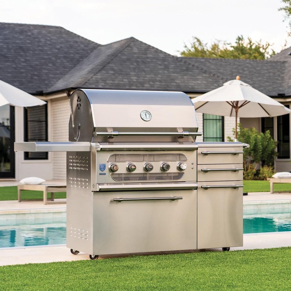 American Made Grills Natural Gas Grill American Made Grills Muscle 36-Inch Freestanding Hybrid Outdoor Grill - Natural Gas