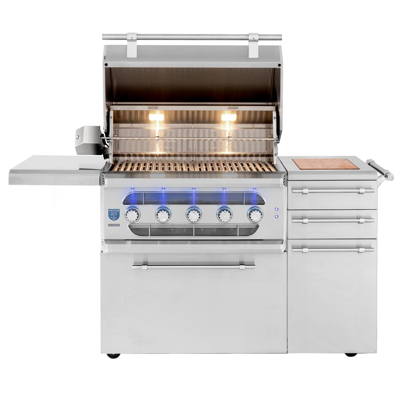 American Made Grills Natural Gas Grill American Made Grills Muscle 36-Inch Freestanding Hybrid Outdoor Grill - Natural Gas