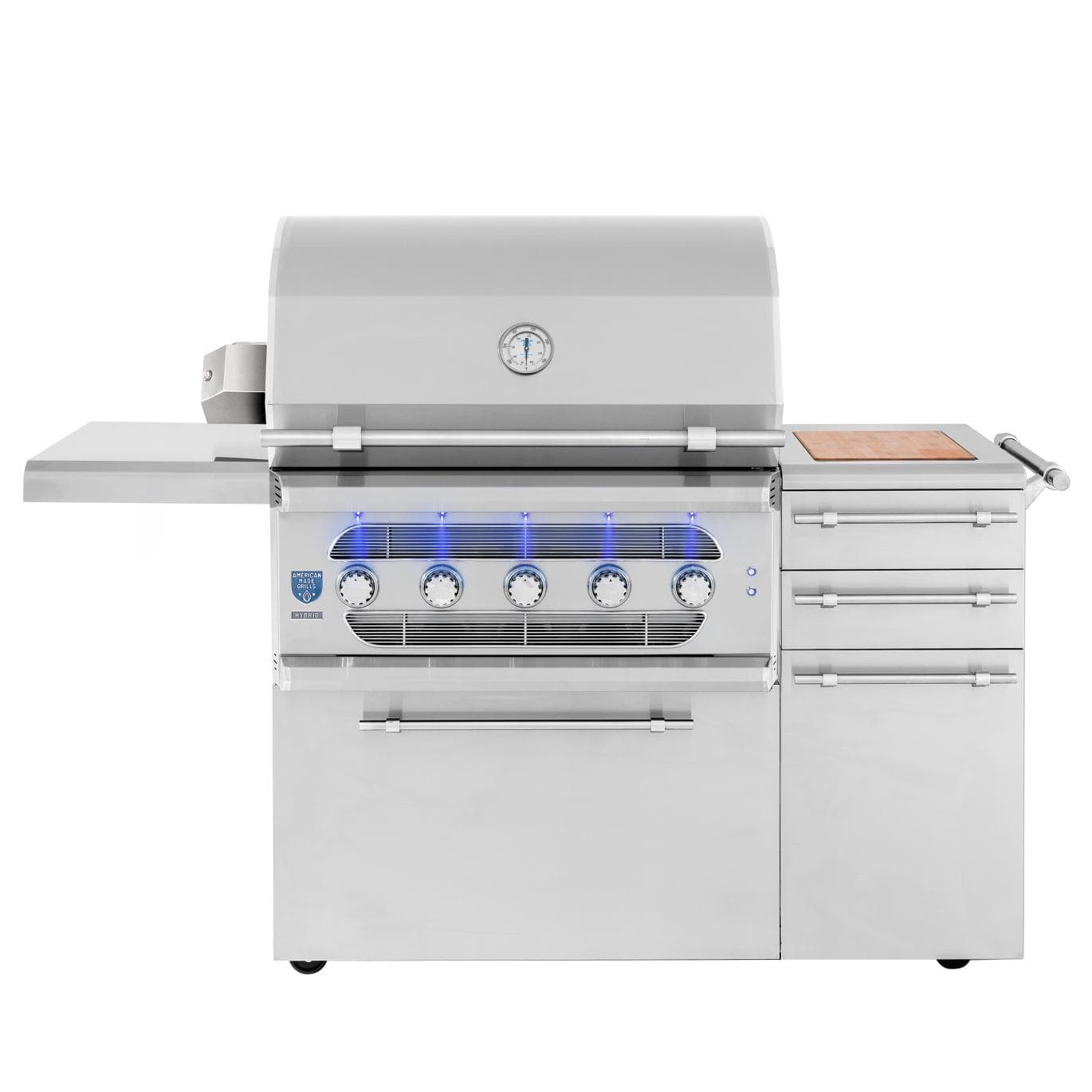 American Made Grills Natural Gas Grill American Made Grills Muscle 36-Inch Freestanding Hybrid Outdoor Grill - Natural Gas