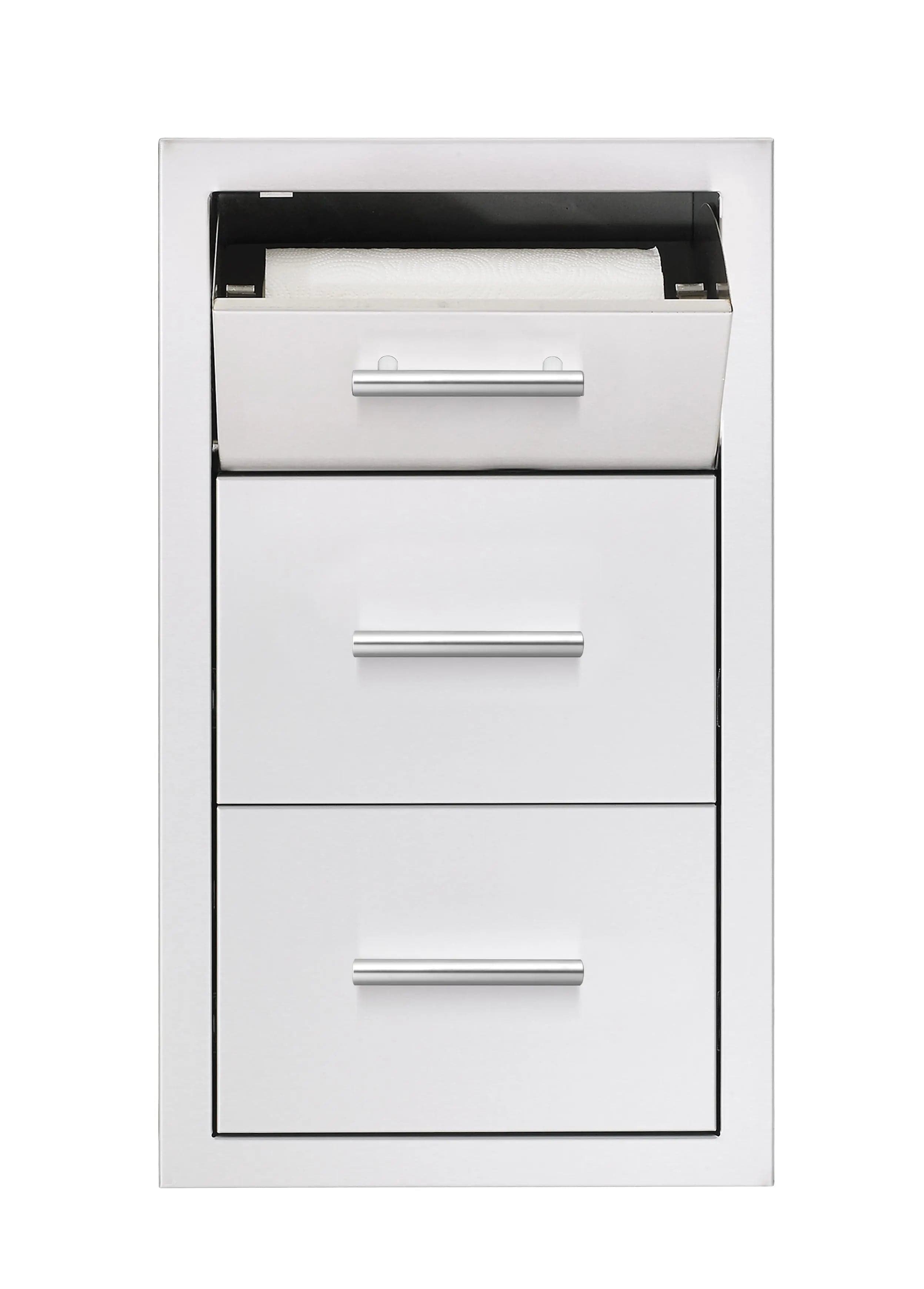 American Made Grills Outdoor Combo Units American Made Grills - 17" Vertical 2-Drawer & Paper Towel Holder Combo