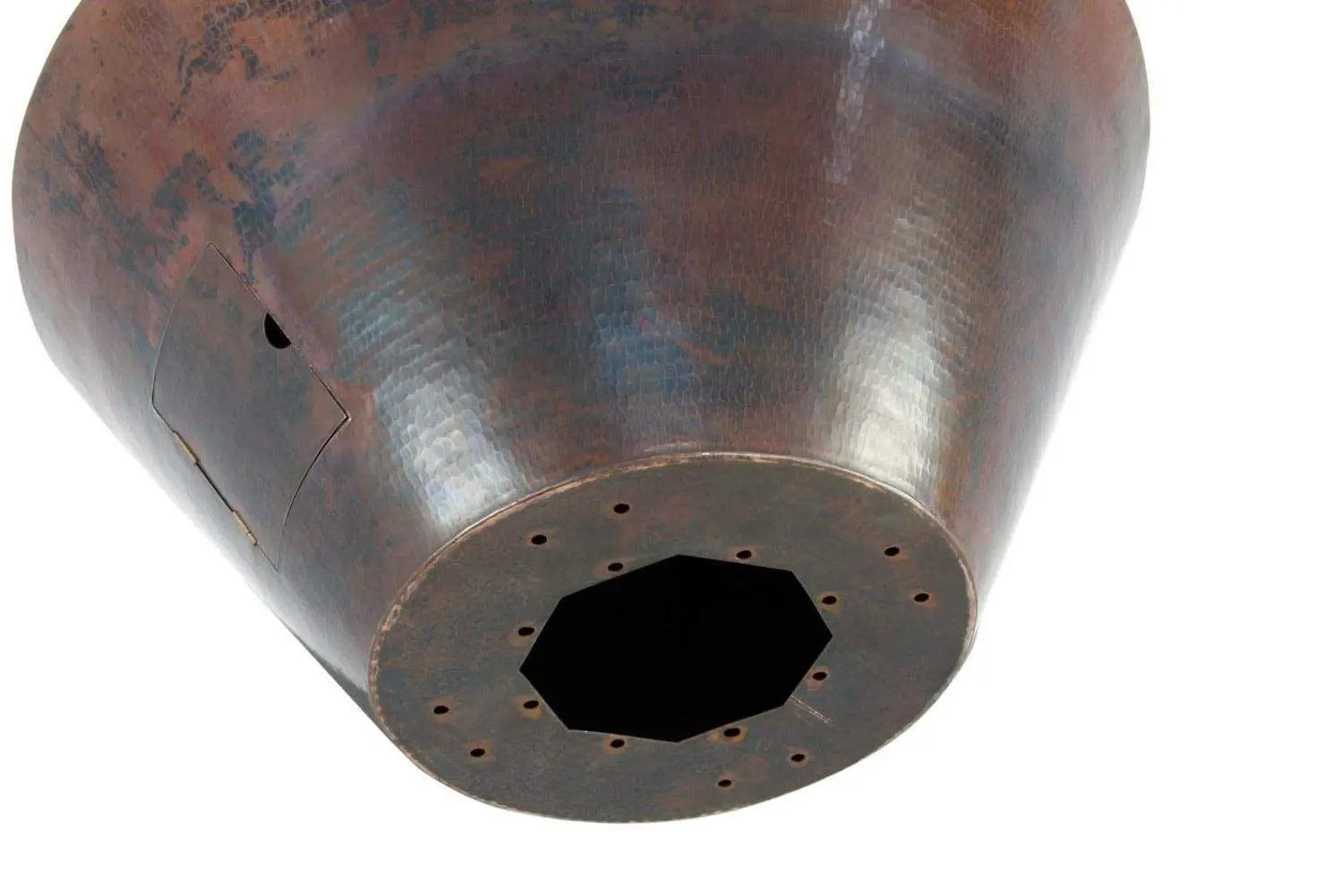 HPC Fire Inspired Fire Table HPC Fire Inspired - Mesa 32-Inch Round Hammered Copper Gas Fire Bowl