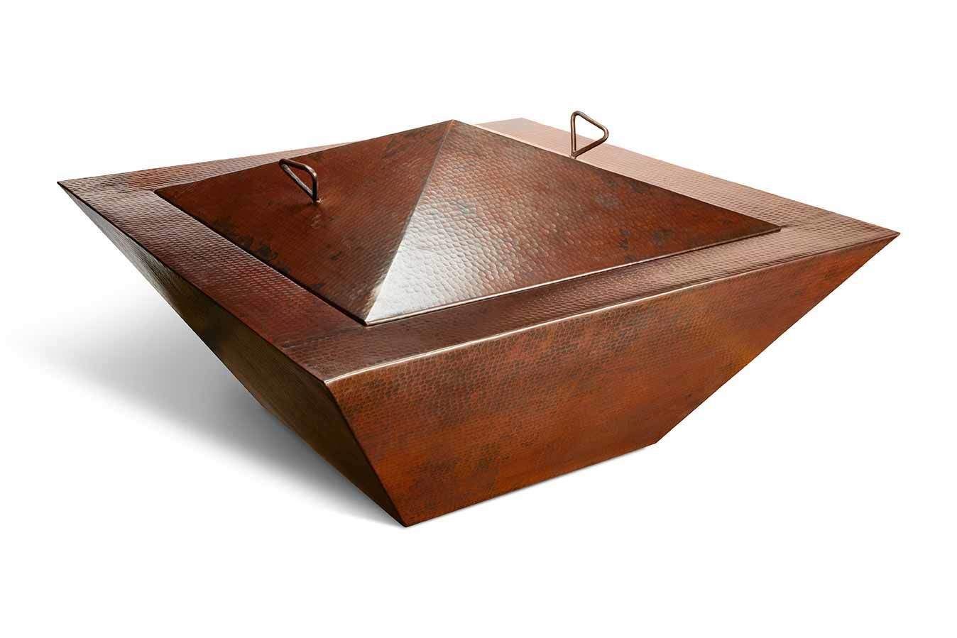 HPC Fire Inspired Fire Table HPC Fire Inspired - Sedona 40x40-Inch Square Hammered Copper Gas Fire Pit
