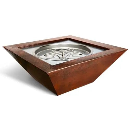 HPC Fire Inspired Fire Table Standard Burner / Propane / Electronic Ignition 120VAC Unit HPC Fire Inspired - Sedona 40x40-Inch Square Hammered Copper Gas Fire Pit