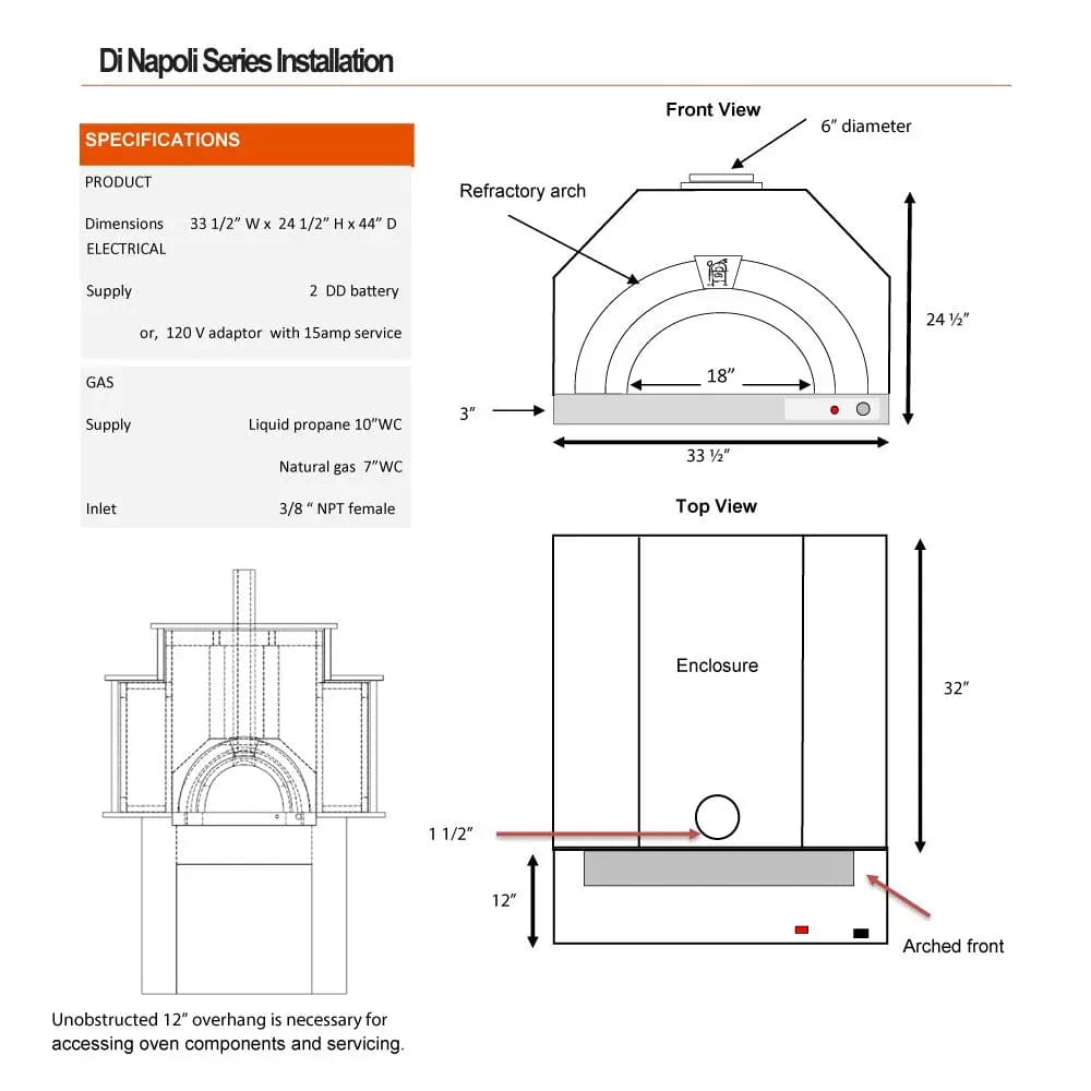 HPC Fire Pizza Ovens Di Napoli Hybrid Gas/Wood Ready-To-Finish Outdoor Pizza Oven