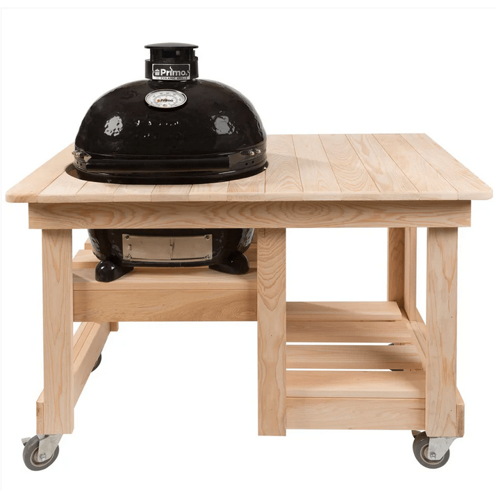 Primo Grills Charcoal Grill Cypress Countertop Table for Oval JR 200 Primo Grills - Junior Charcoal Grill