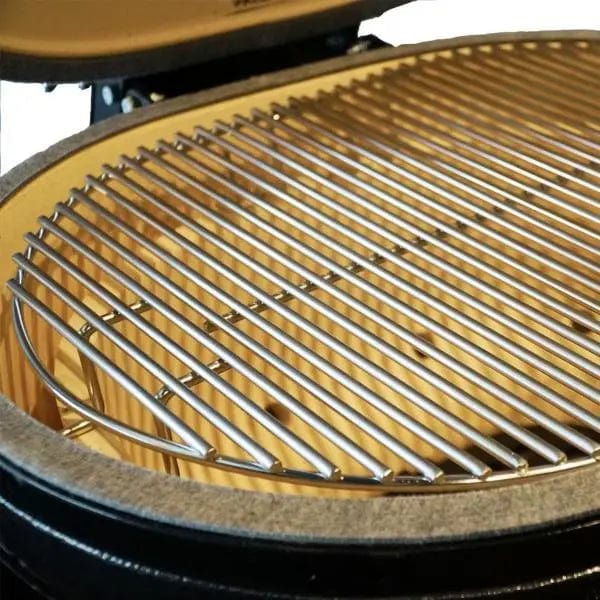 Primo Grills Charcoal Grill Primo Grills - All-In-One Oval Large 300 Ceramic Kamado Grill With Cradle, Side Shelves, And Stainless Steel Grates