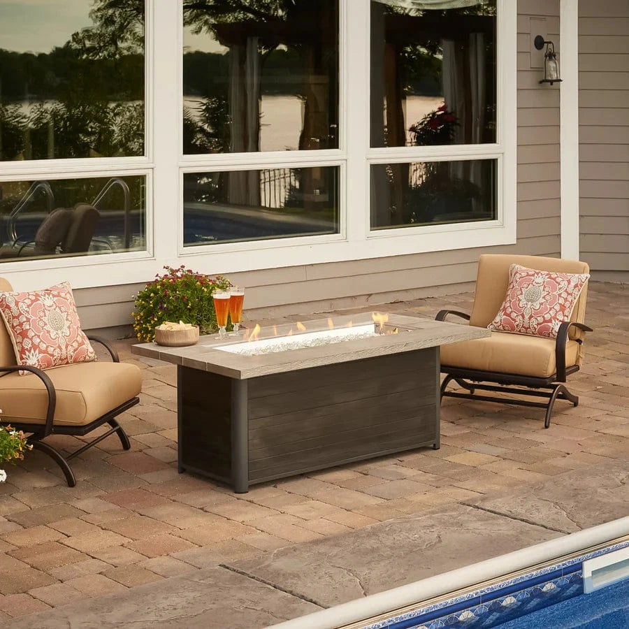 The Outdoor Greatroom Company Fire Table Outdoor Greatroom - Cedar Ridge Linear Gas Fire Pit Table - 61"
