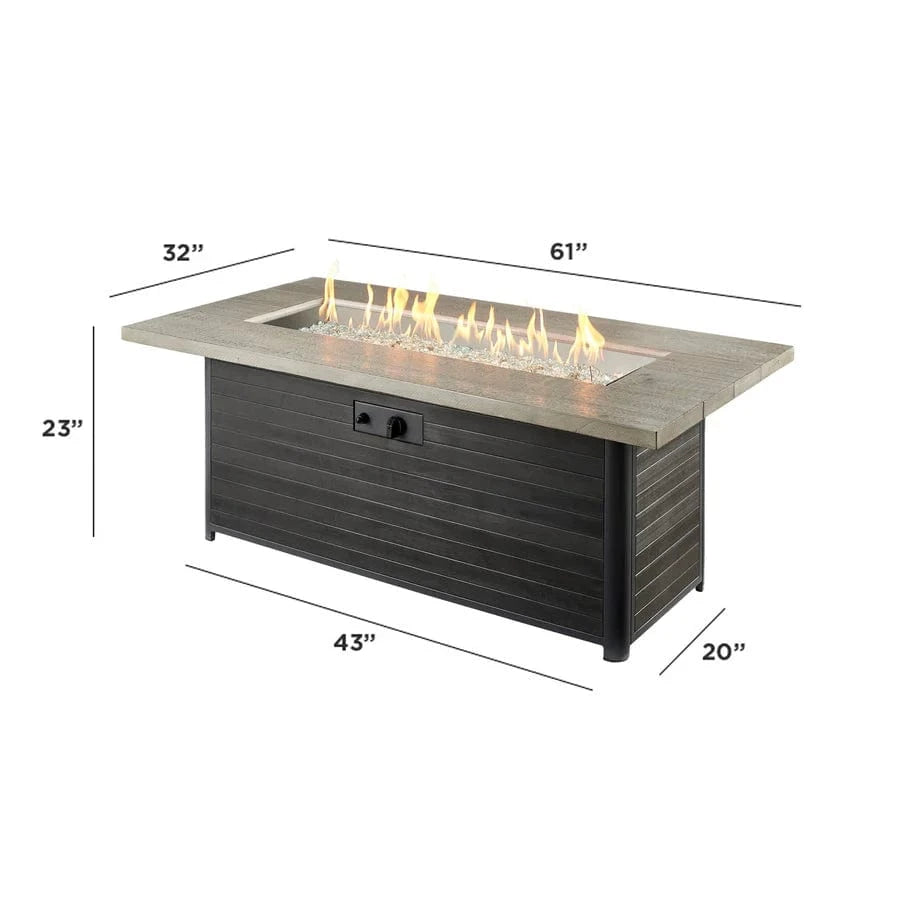 The Outdoor Greatroom Company Fire Table Outdoor Greatroom - Cedar Ridge Linear Gas Fire Pit Table - 61"