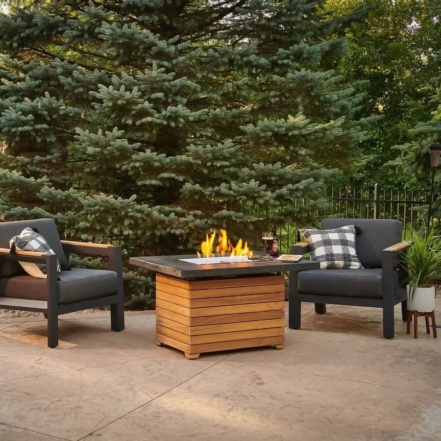 The Outdoor Greatroom Company Fire Table Outdoor Greatroom - Darien Stone Grey Everblend Gas Fire Pit Table - 45"