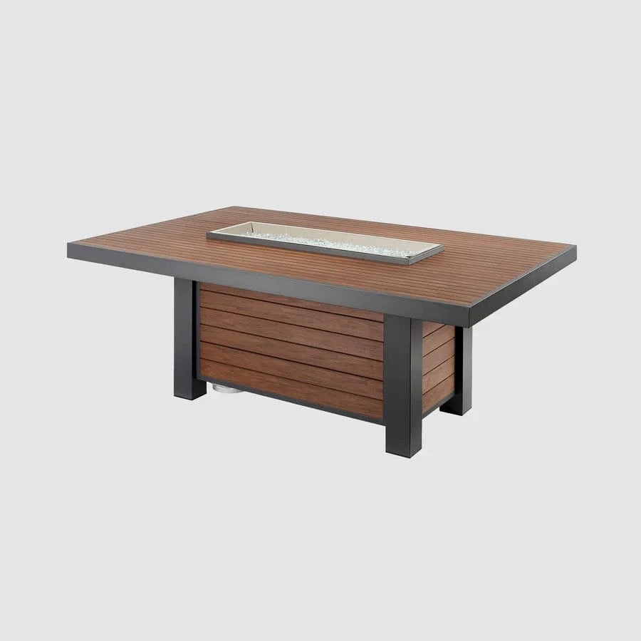 The Outdoor Greatroom Company Fire Table Outdoor Greatroom - Kenwood Brown Linear Dining Height Gas Fire Pit Table - 81"
