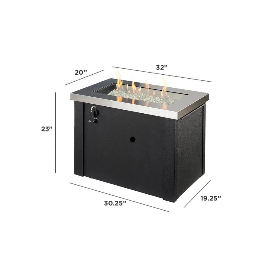 The Outdoor Greatroom Company Fire Table Outdoor Greatroom - Providence Rectangular Gas Fire Pit Table - 32"