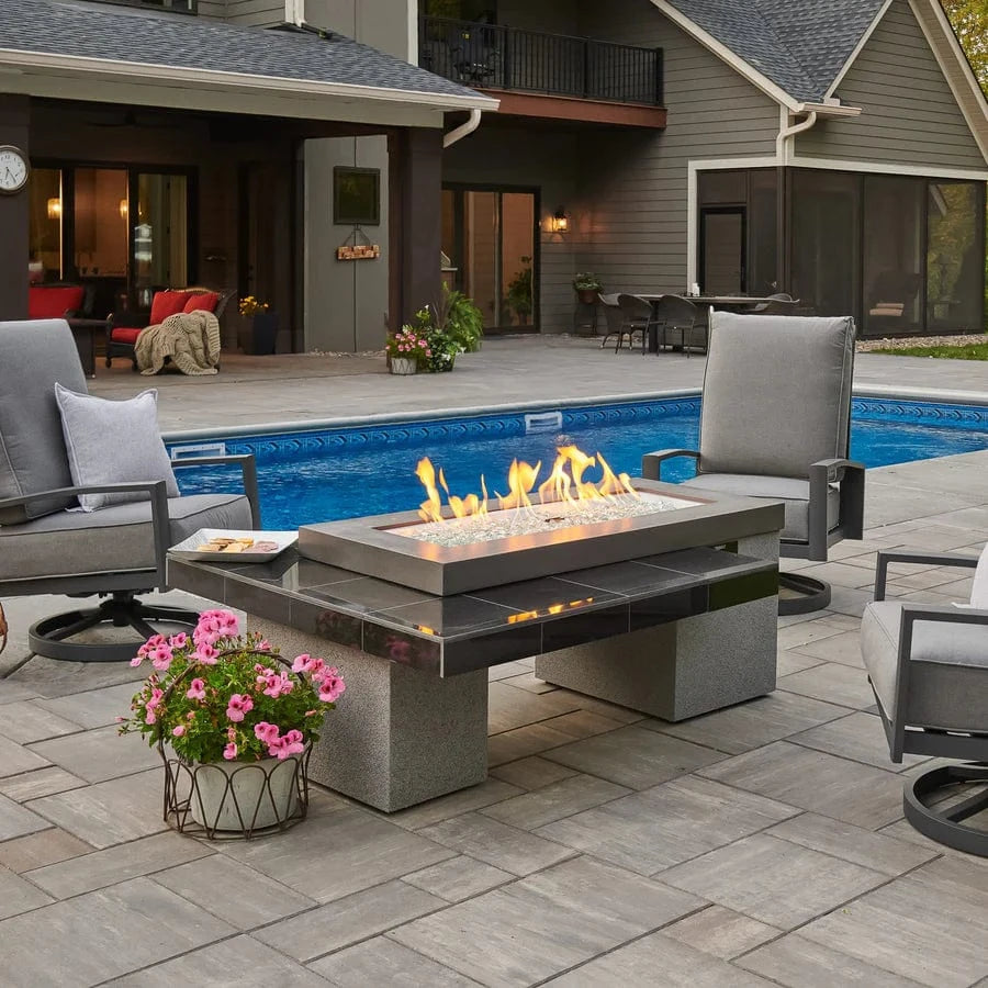 The Outdoor Greatroom Company Fire Table Outdoor Greatroom - Uptown Black Linear Fire Pit Table - 65"