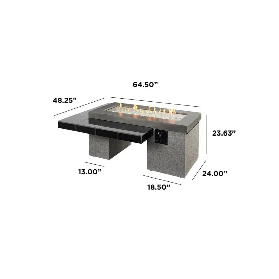 The Outdoor Greatroom Company Fire Table Outdoor Greatroom - Uptown Black Linear Fire Pit Table - 65"
