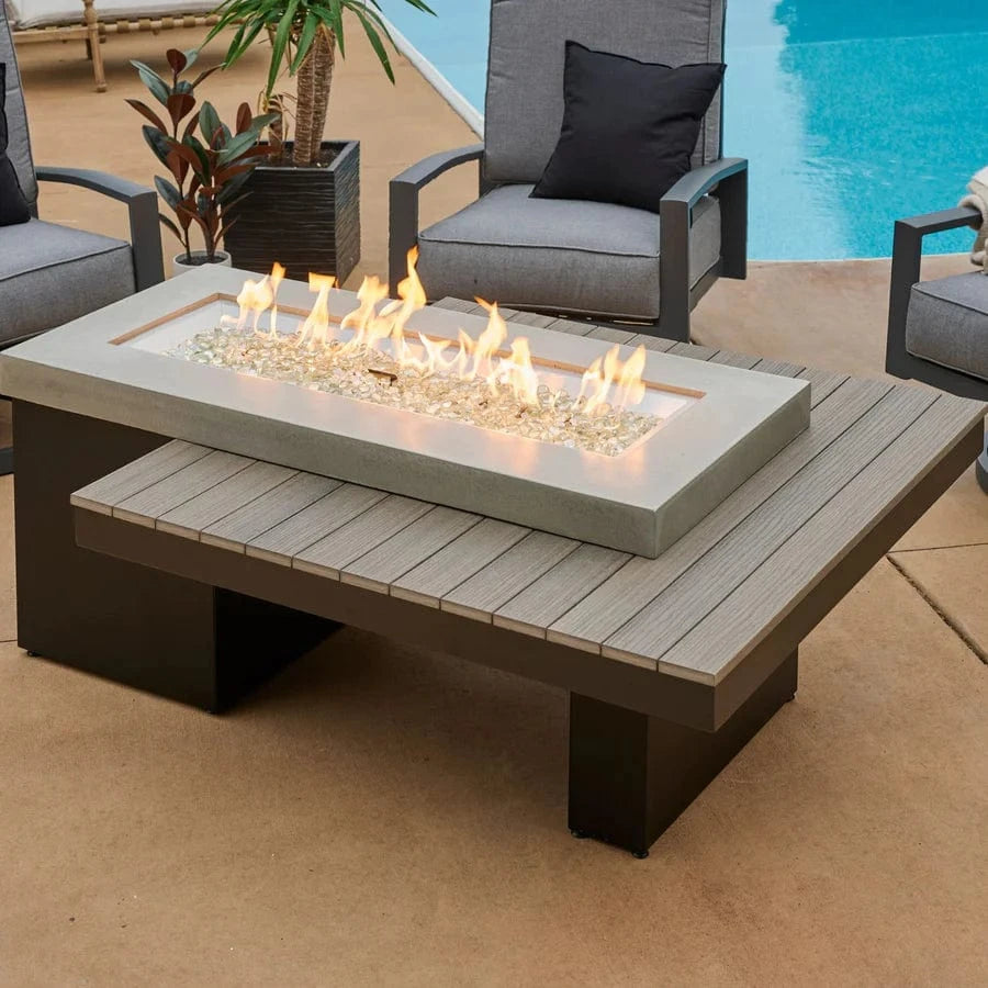 The Outdoor Greatroom Company Fire Table Outdoor Greatroom - Uptown Coastal Grey Linear Gas Fire Pit Table - 63"