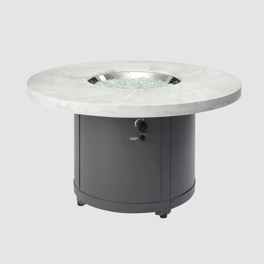 The Outdoor Greatroom Company Fire Table Outdoor Greatroom - White Onyx Beacon Round Gas Fire Pit Table - 48"