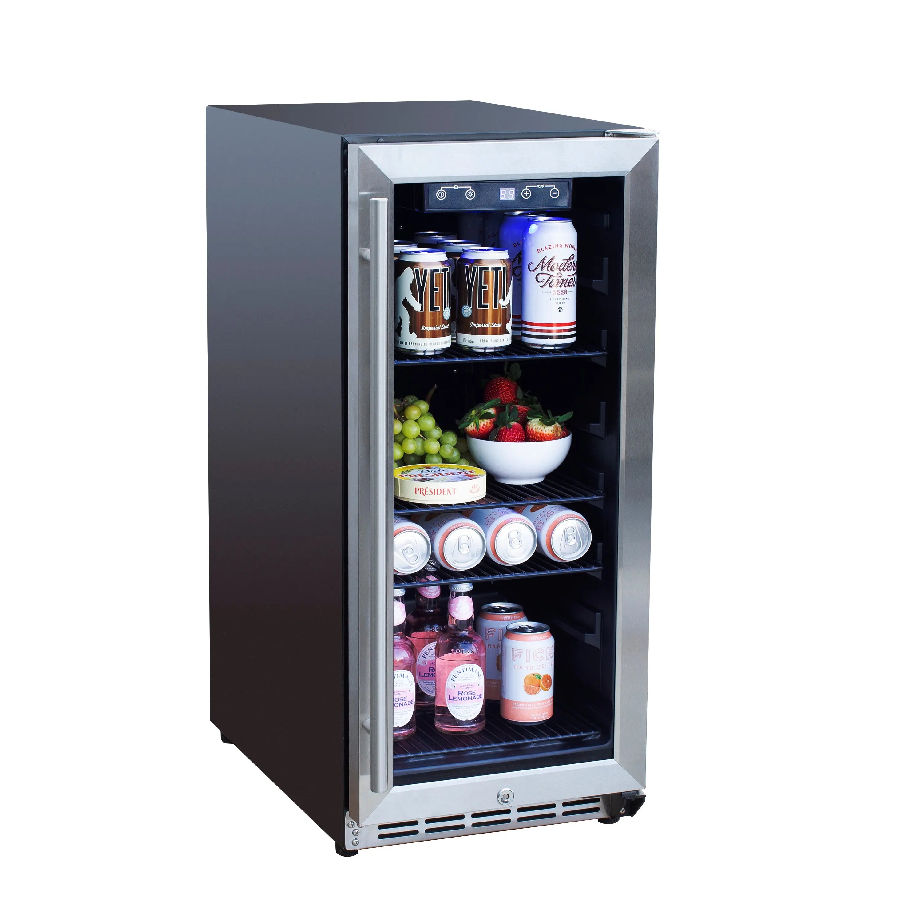 American Made Grills - 15" Outdoor Rated Fridge w/Glass Door