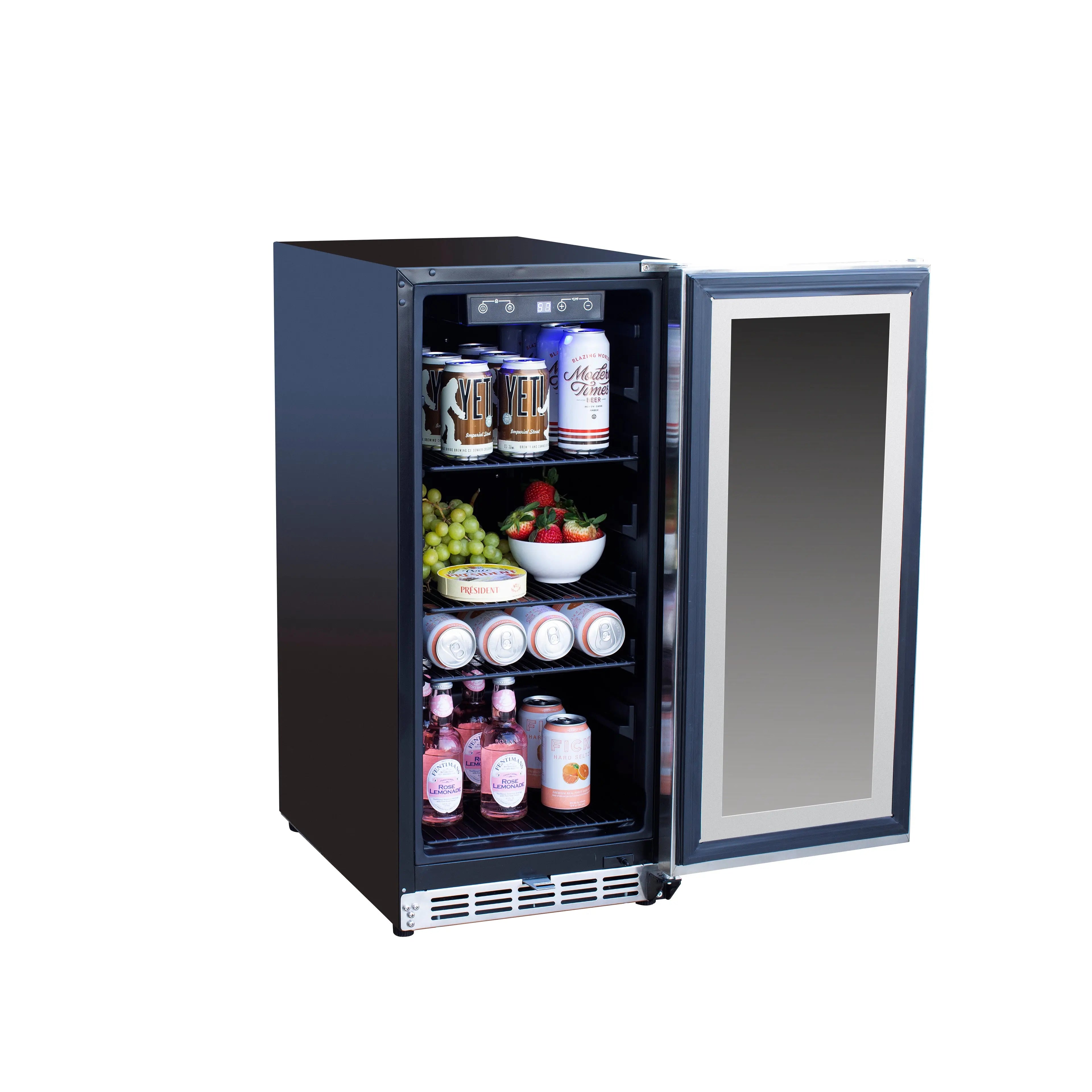 American Made Grills - 15" Outdoor Rated Fridge w/Glass Door