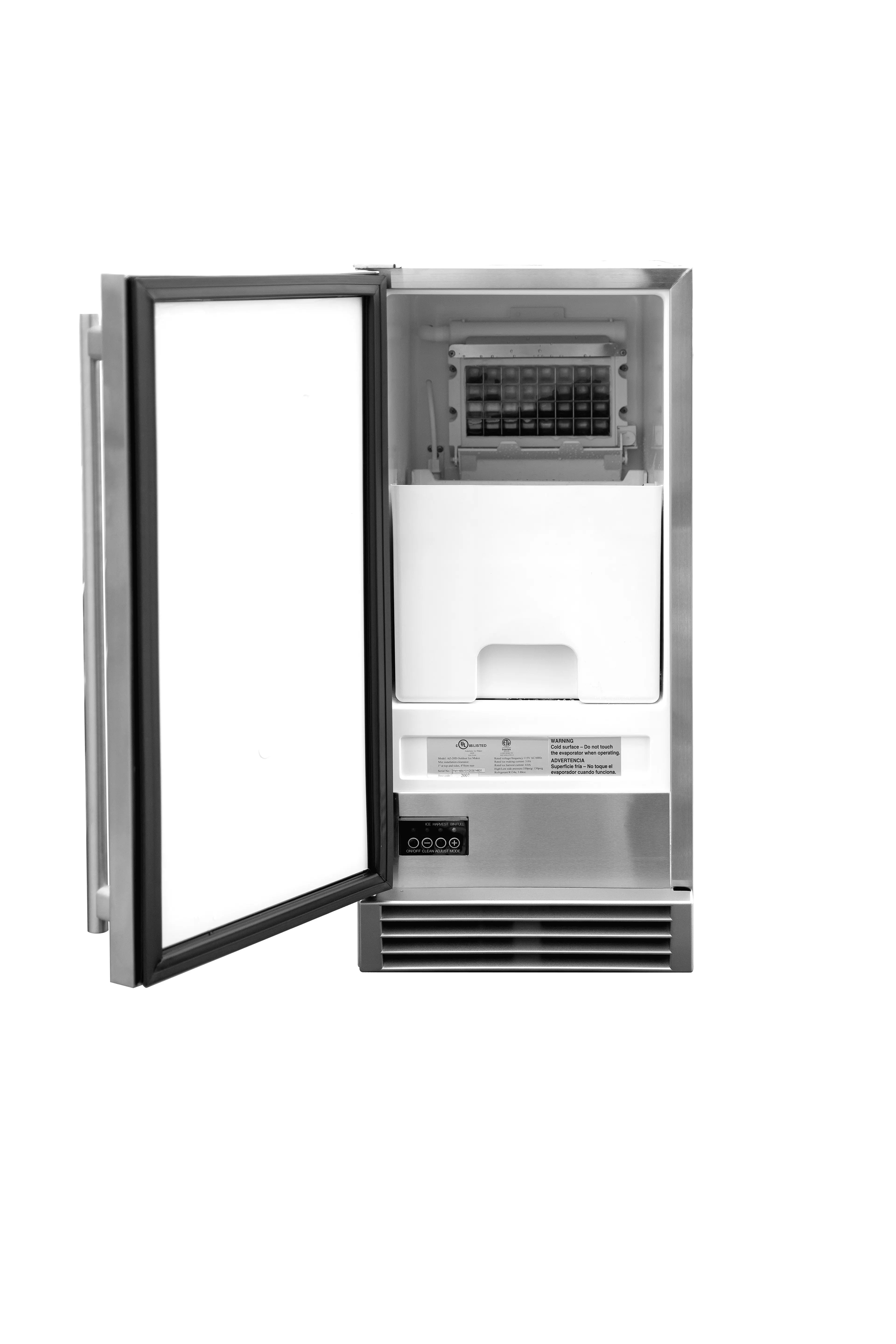 American Made Grills - 15" UL Outdoor Rated Ice Maker w/Stainless Door - 50 lb. Capacity