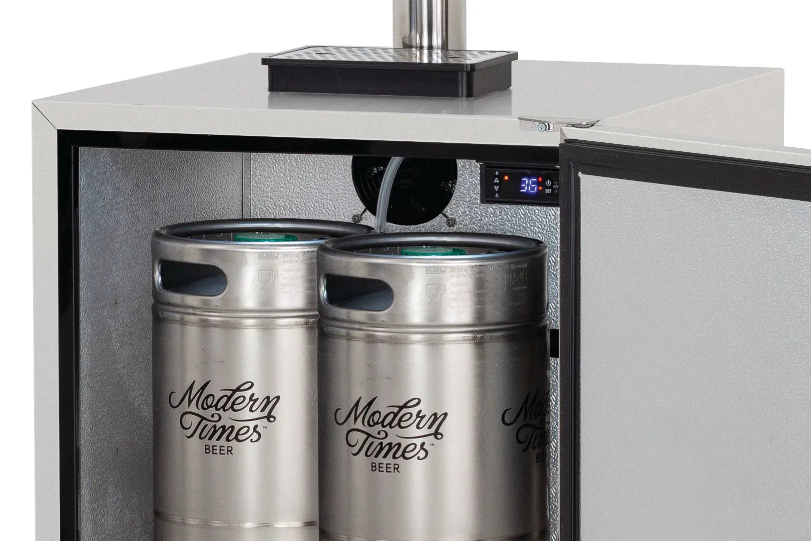 American Made Grills - 6.6c Deluxe Outdoor Rated Double Tap Kegerator