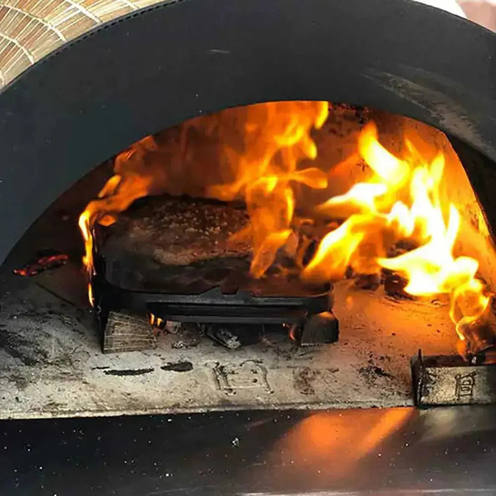 HPC Fire Hybrid Gas/Wood Forno Oven w/EI, Black Cart & Black Onyx Mosaic Tile - Shop Outdoor Kitchen