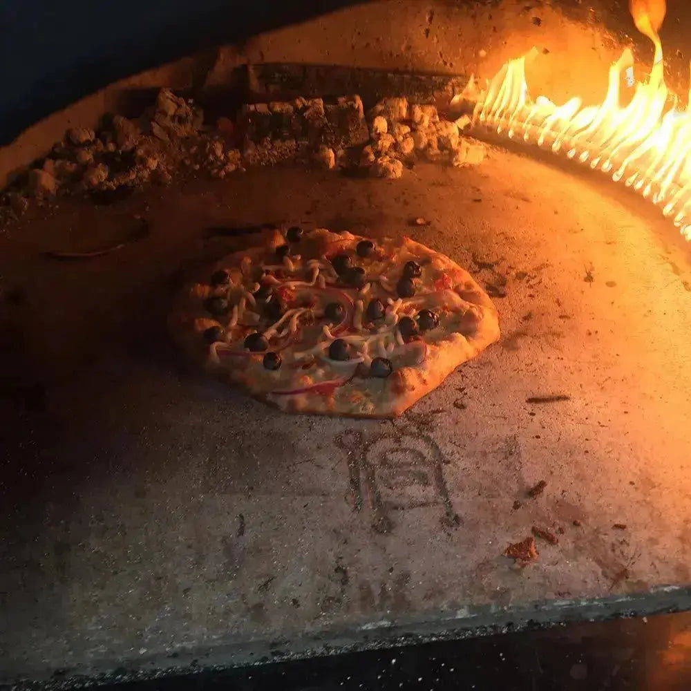 HPC Fire Hybrid Gas/Wood Forno Oven w/EI, Black Cart & Black Onyx Mosaic Tile - Shop Outdoor Kitchen