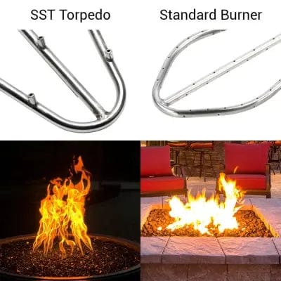 HPC Fire Inspired Fire Table HPC Fire Inspired - Mesa 32-Inch Round Hammered Copper Gas Fire Bowl