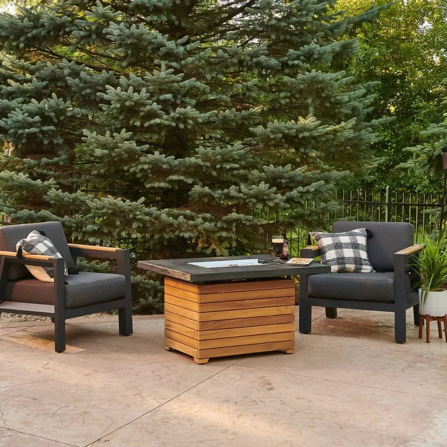 The Outdoor Greatroom Company Fire Table Outdoor Greatroom - Darien Stone Grey Everblend Gas Fire Pit Table - 45"