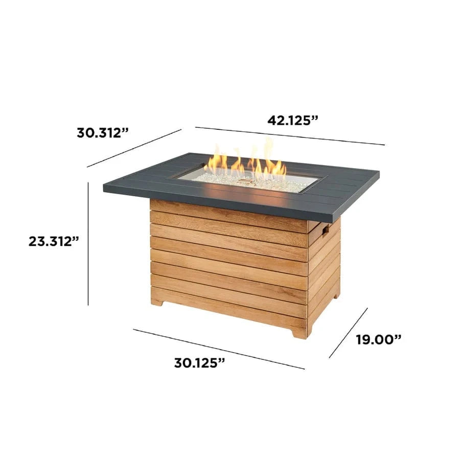 The Outdoor Greatroom Company Fire Table Outdoor Greatroom - Darien Stone Grey Everblend Gas Fire Pit Table - 45"