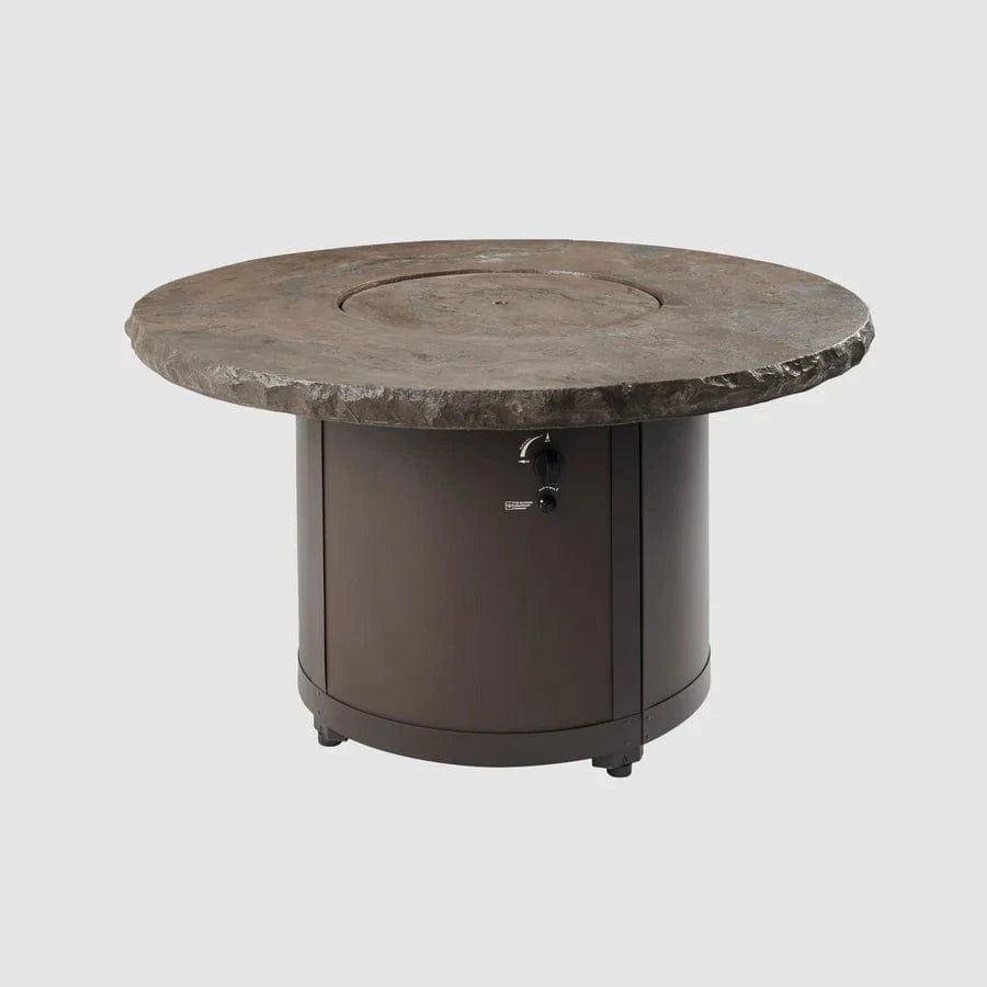 The Outdoor Greatroom Company Fire Table Outdoor Greatroom - Marbleized Noche Beacon Round Gas Fire Pit Table - 48"