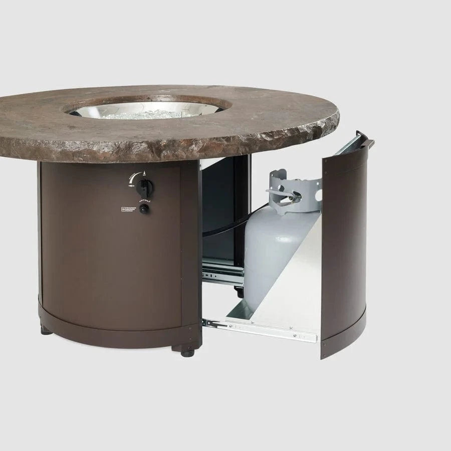 The Outdoor Greatroom Company Fire Table Outdoor Greatroom - Marbleized Noche Beacon Round Gas Fire Pit Table - 48"