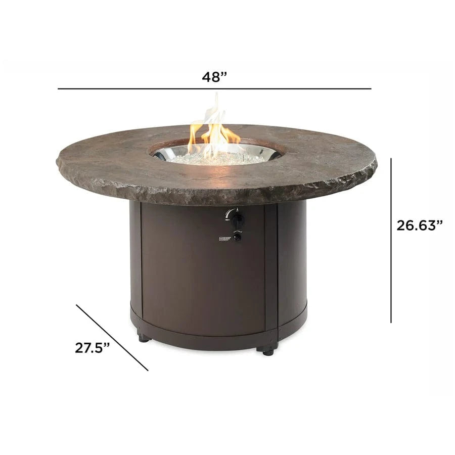 The Outdoor Greatroom Company Fire Table Outdoor Greatroom - Marbleized Noche Beacon Round Gas Fire Pit Table - 48"