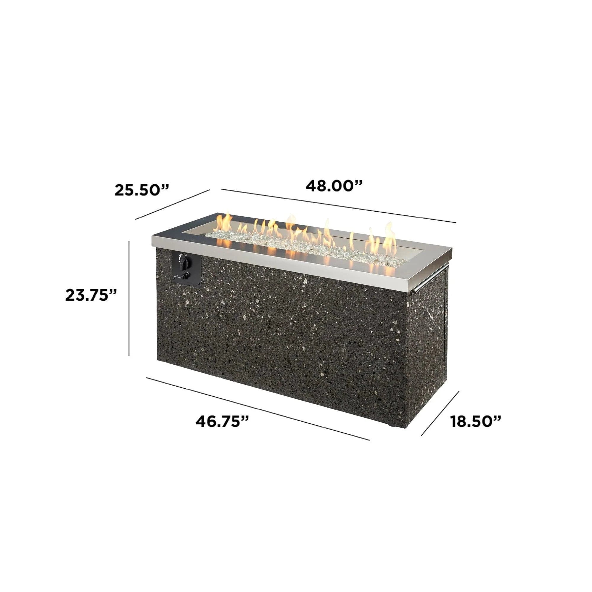 The Outdoor Greatroom Company Fire Table Outdoor Greatroom - Stainless Steel Key Largo Fire Pit Table - 48"