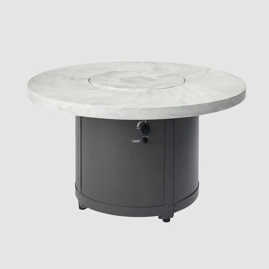 The Outdoor Greatroom Company Fire Table Outdoor Greatroom - White Onyx Beacon Round Gas Fire Pit Table - 48"